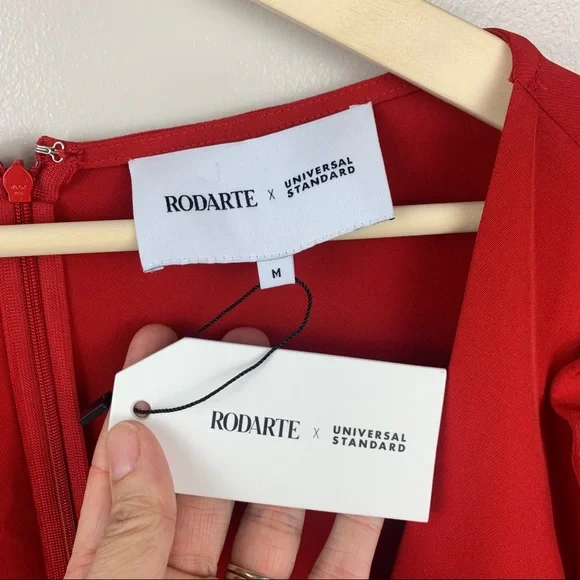 COPY - Rodarte X Universal Standard Dress Ruffle Hem Red - Picture 4 of 9